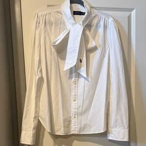 Ralph Lauren Classic White Blouse with Bow